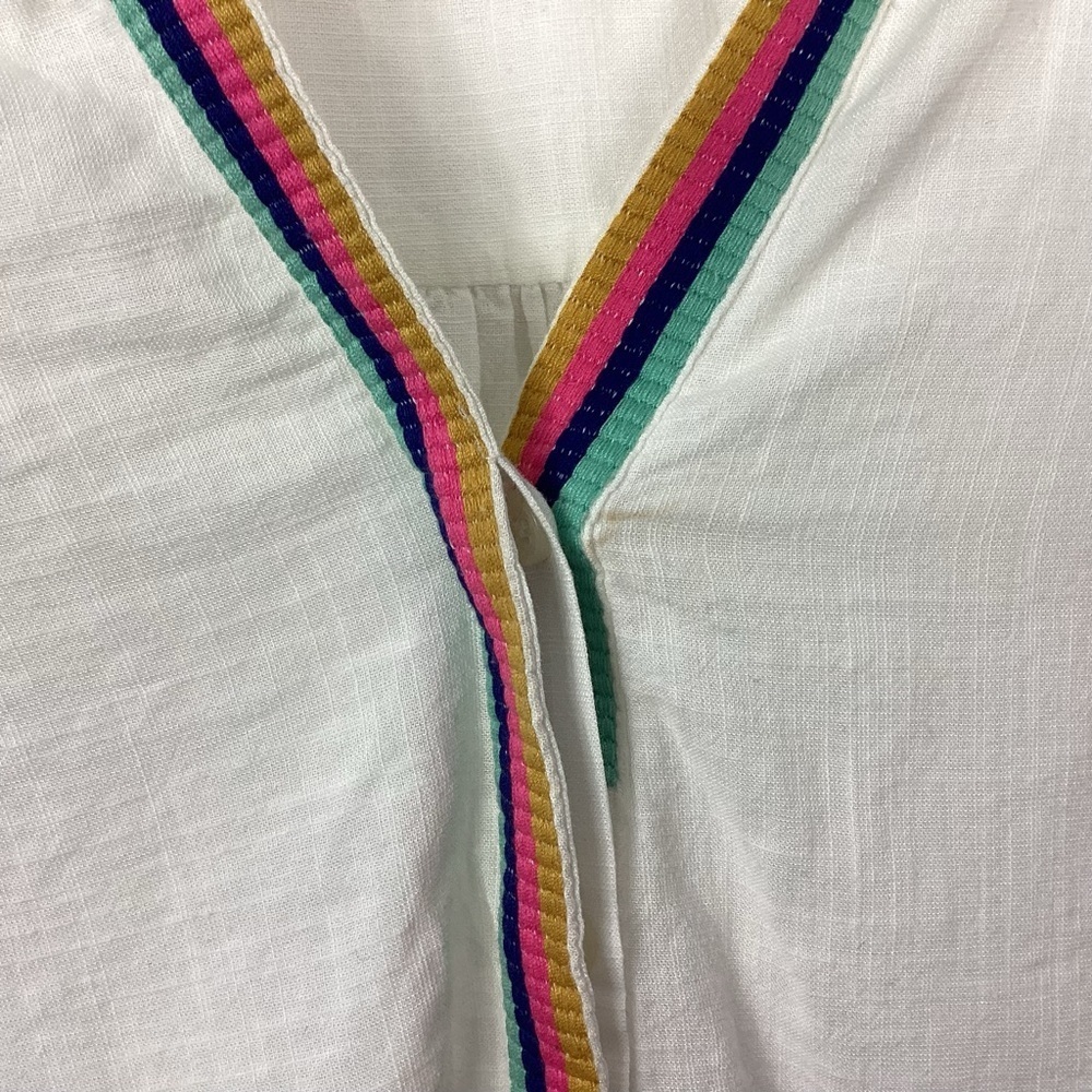 Boden Rainbow Trim Blouse Size 4 - Picture 4 of 8